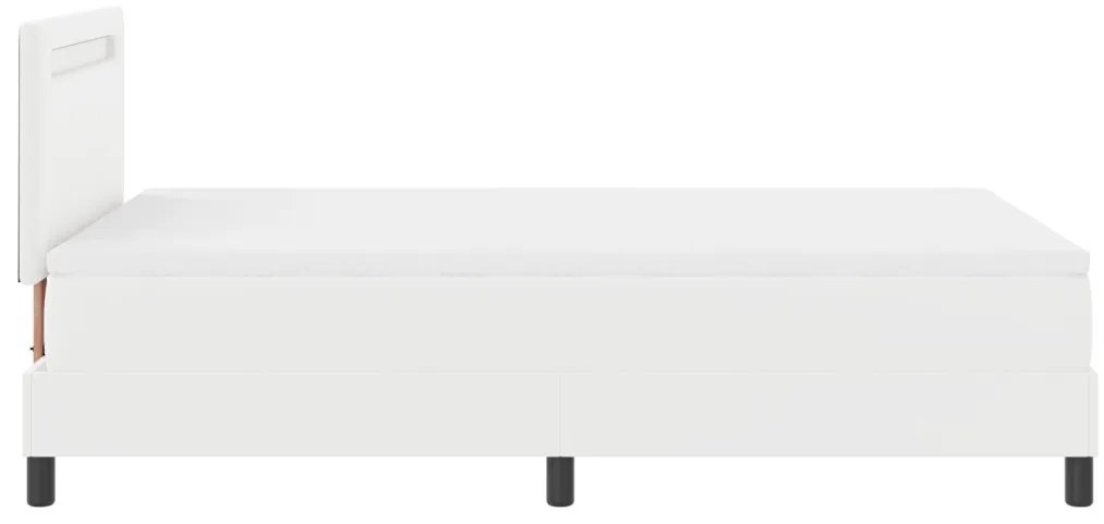Boxspring Ágy Matraccal, Fehér, Kis Dupla, Műbőr