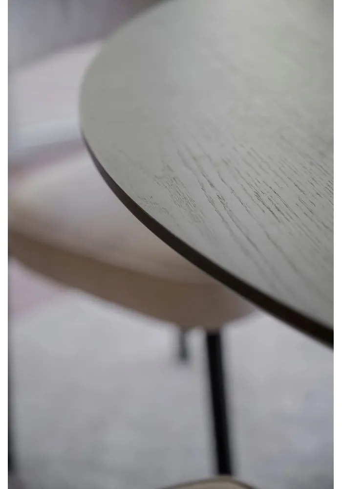 Kerek étkezőasztal tölgyfa dekoros asztallappal 120x120 cm Calverton - Rowico