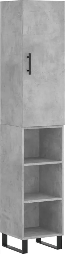 vidaXL betonszürke szerelt fa magasszekrény 34,5x34x180 cm