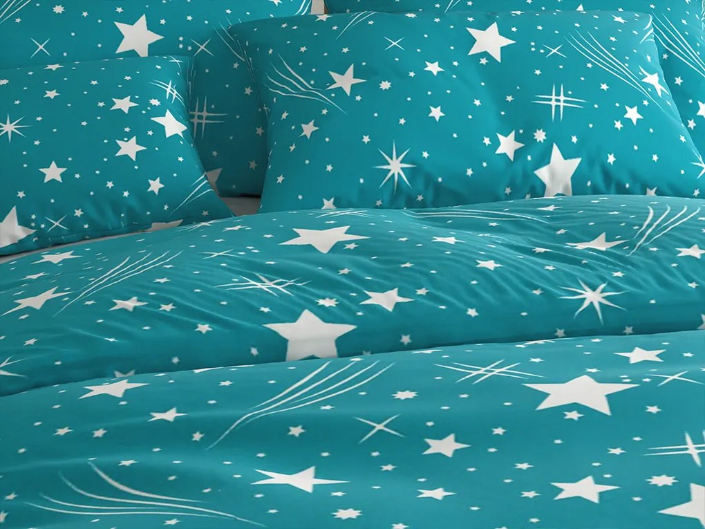NIGHT SKY türkiz mikroszálas ágyneműhuzat Ágyneműhuzat mérete: 2 db 70 x 90 cm | 200 x 220 cm