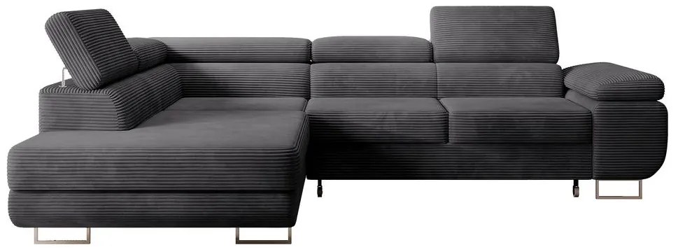 Sarokkanapé Stiletto (B) (sötétszürke + ezüst). Akció -15%. 1099702
