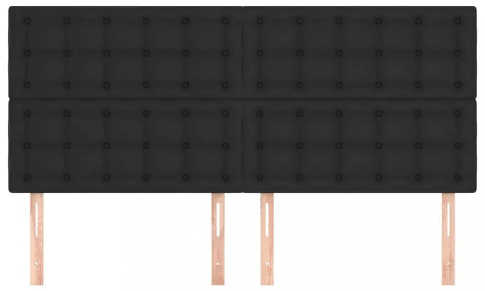 4 db fekete műbőr fejtámla 100x5x78/88 cm