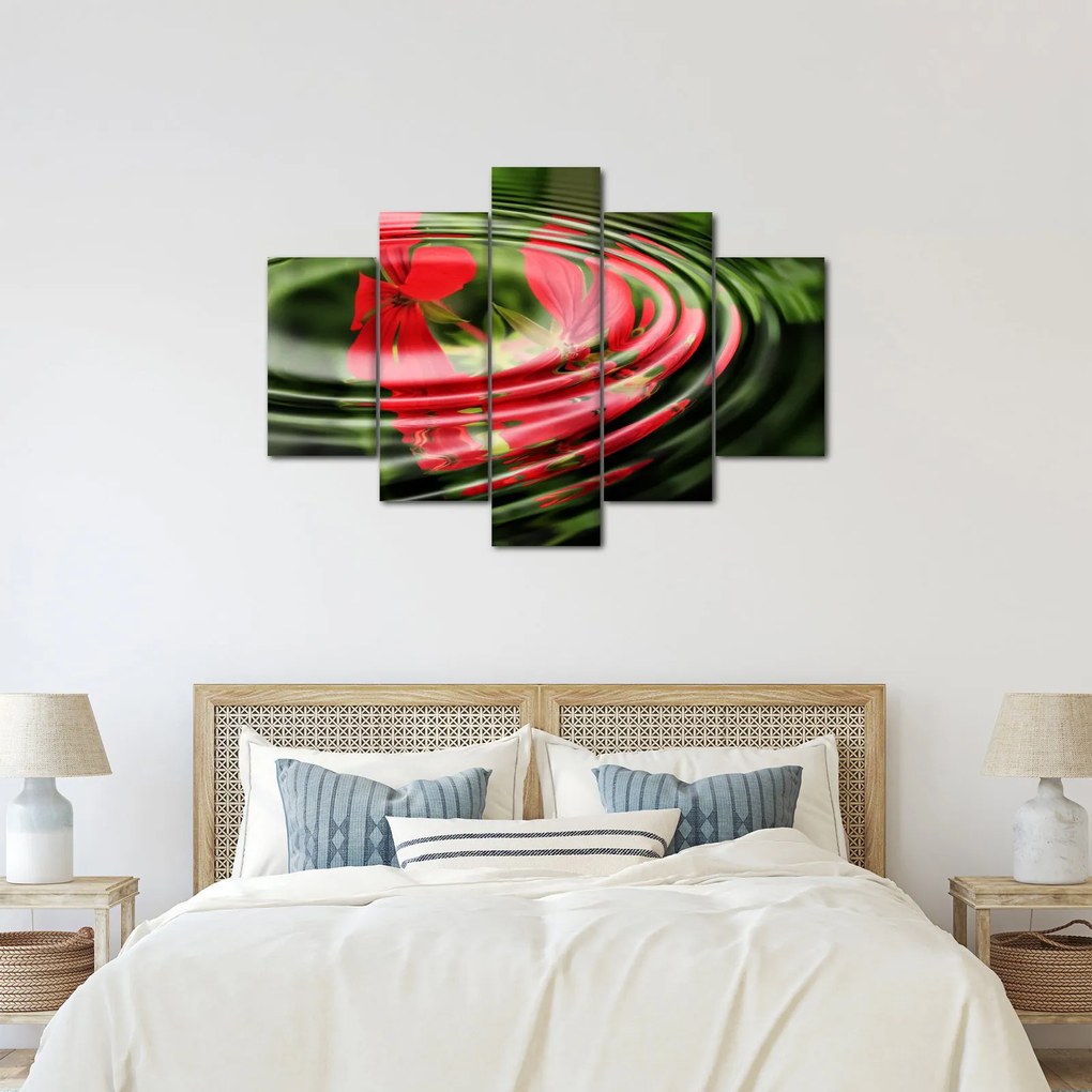 Absztrakt kép - virágok hullámokban (150x105 cm)