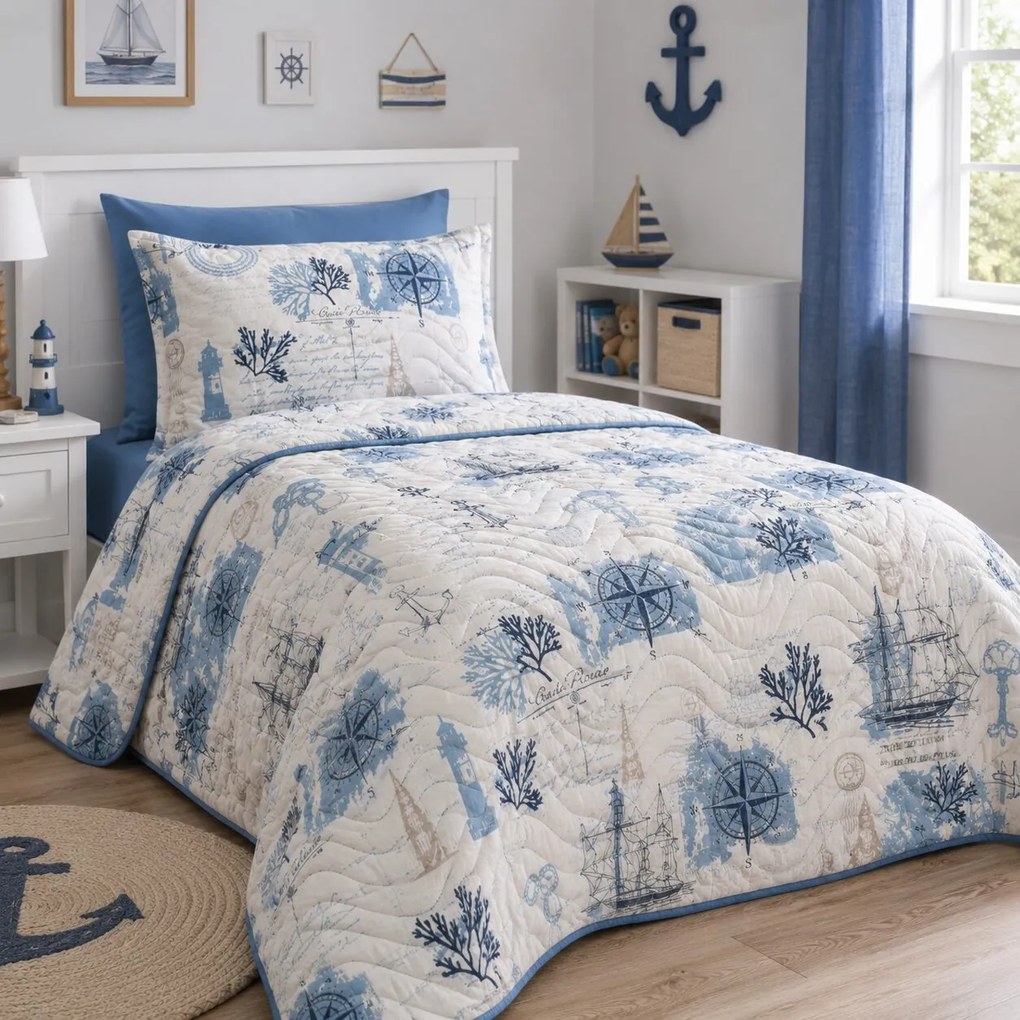 TiaHome Atlantic pamut ágytakaró - 140x220cm + 1 db 50x70cm