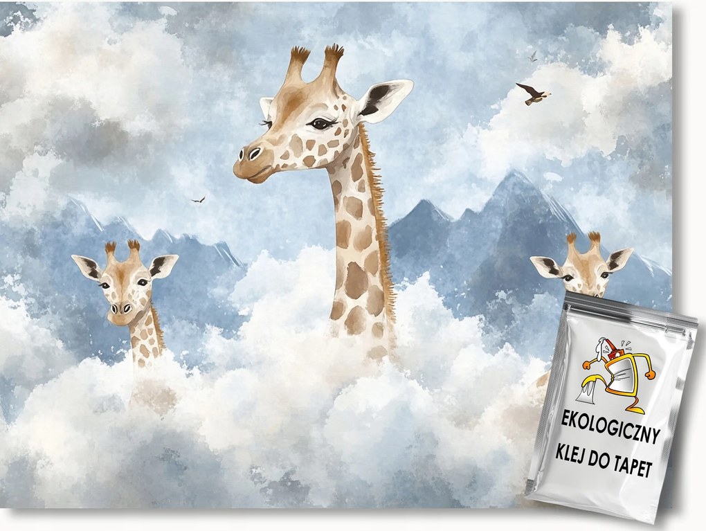 Fotótapéta Flizelina Ég Felhők Hegyek Afrika Magas Zsiráf 416x290 ragasztó