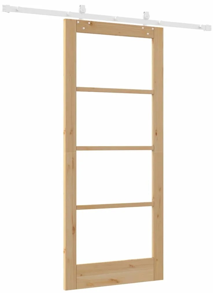 Csúszóajtó Barna 86 x 198.5 cm Fa és fém