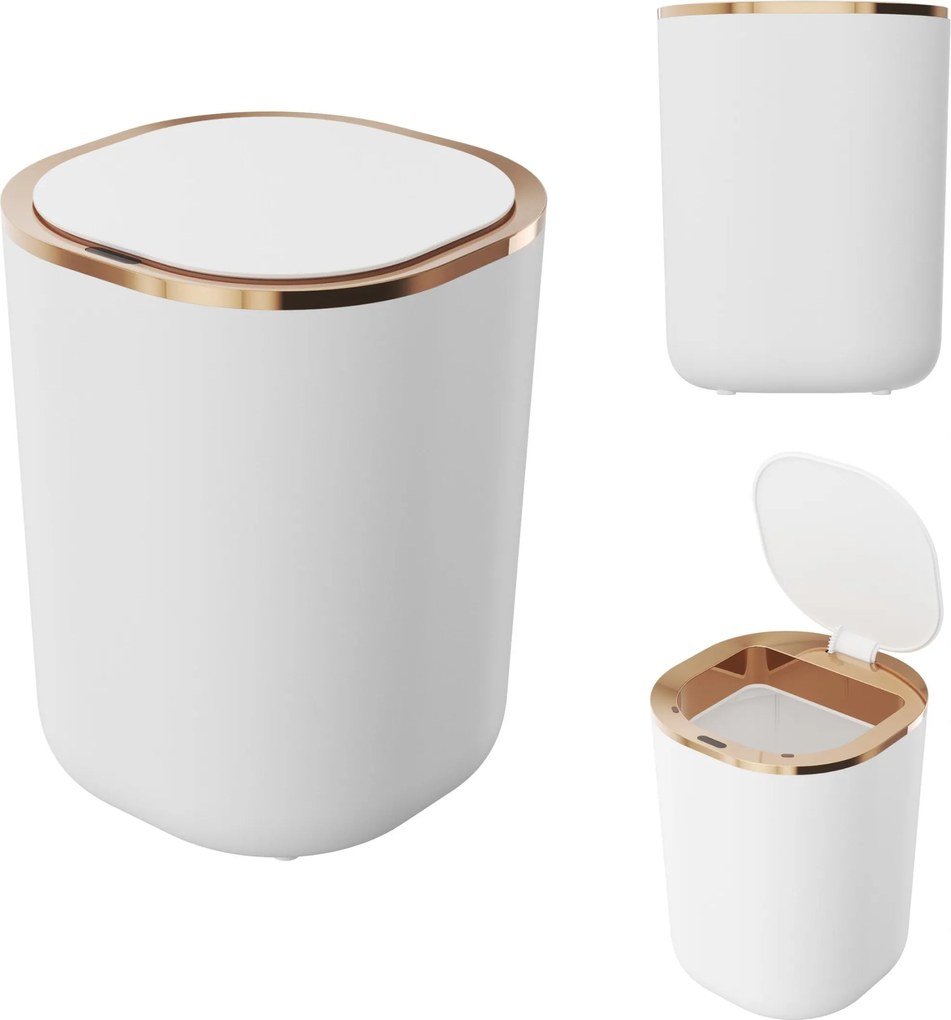 Szemeteskosár Fehér Érintésmentes Automata Mozgásérzékelő 12L Szemetes