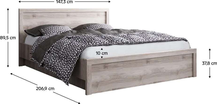 Ágy tárhellyel, 140x200, nairobi gesztenye, JESI NEW