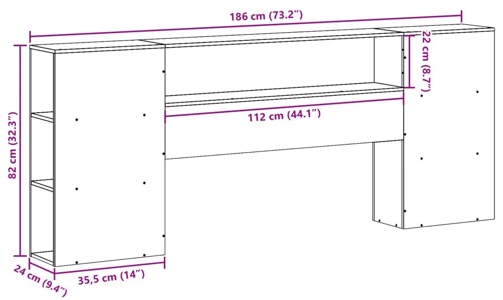 tömör fenyőfa fejtámla tárolóval 180 cm