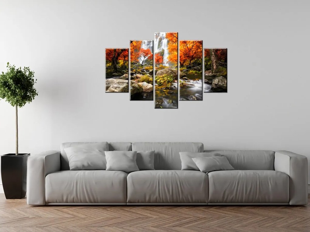 Gario Vászonkép Oszi vízesés - 5 részes Méret: 100 x 70 cm