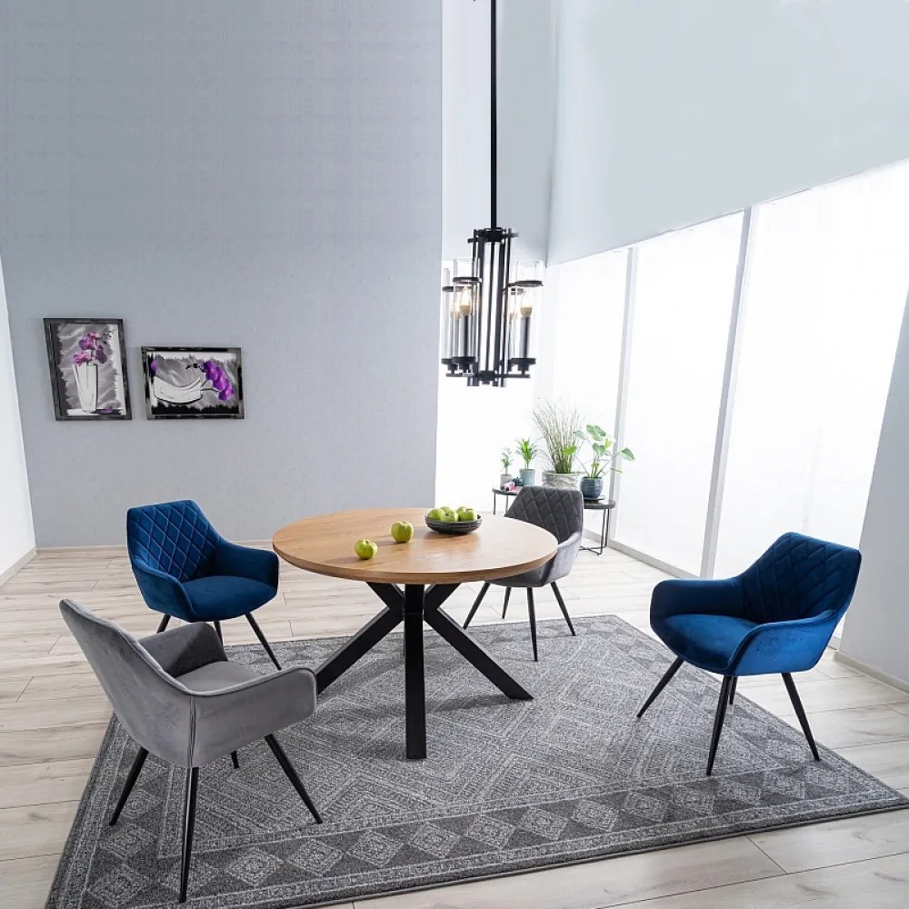 Ritmo étkezőasztal tölgy fekete 120cm