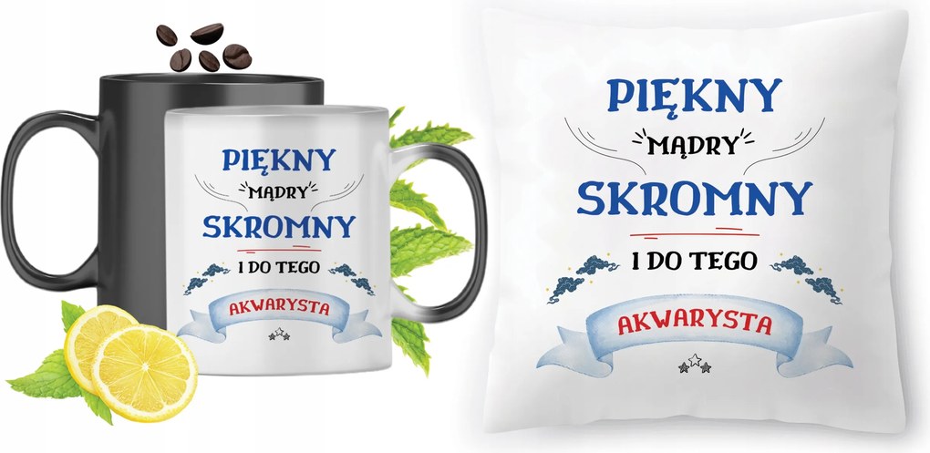 Akvarista szett Mágikus bögre fényképes nyomott mintás párna