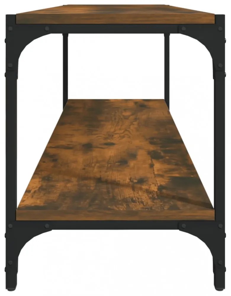 füstös tölgy színű szerelt fa és acél TV-szekrény 100x33x41 cm