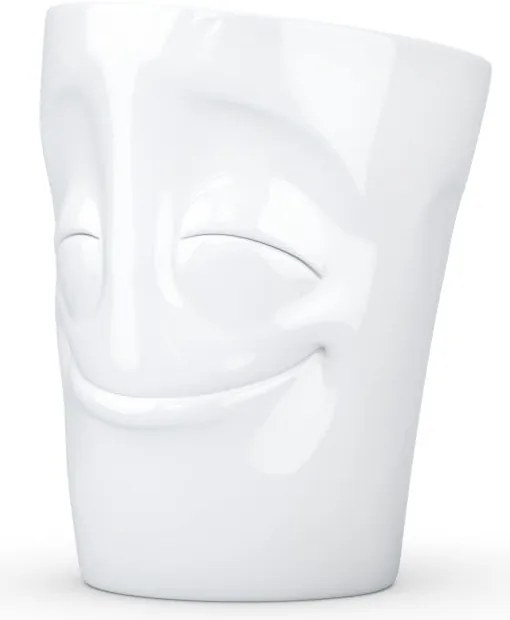 'Elégedett' fehér porcelánbögre, 350 ml - 58products