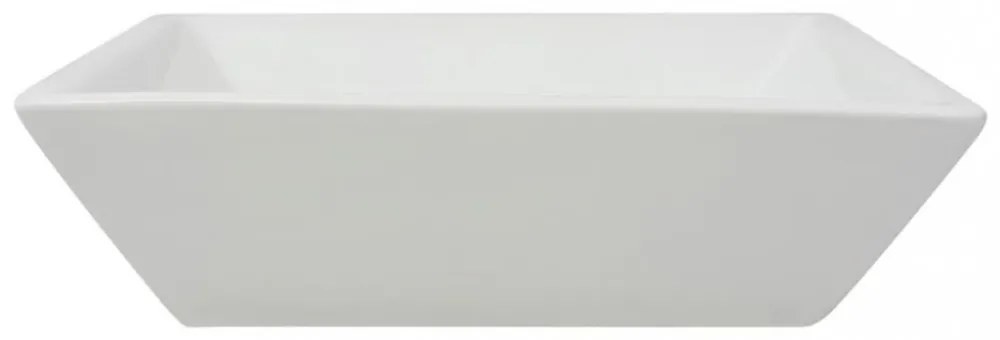 Négyzetes, fehér kerámia mosdókagyló 41,5x41,5x12 cm