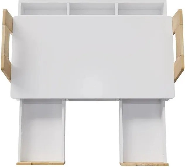 Gyerek íróasztal  magasságban állítható tárolóhellyel fehér