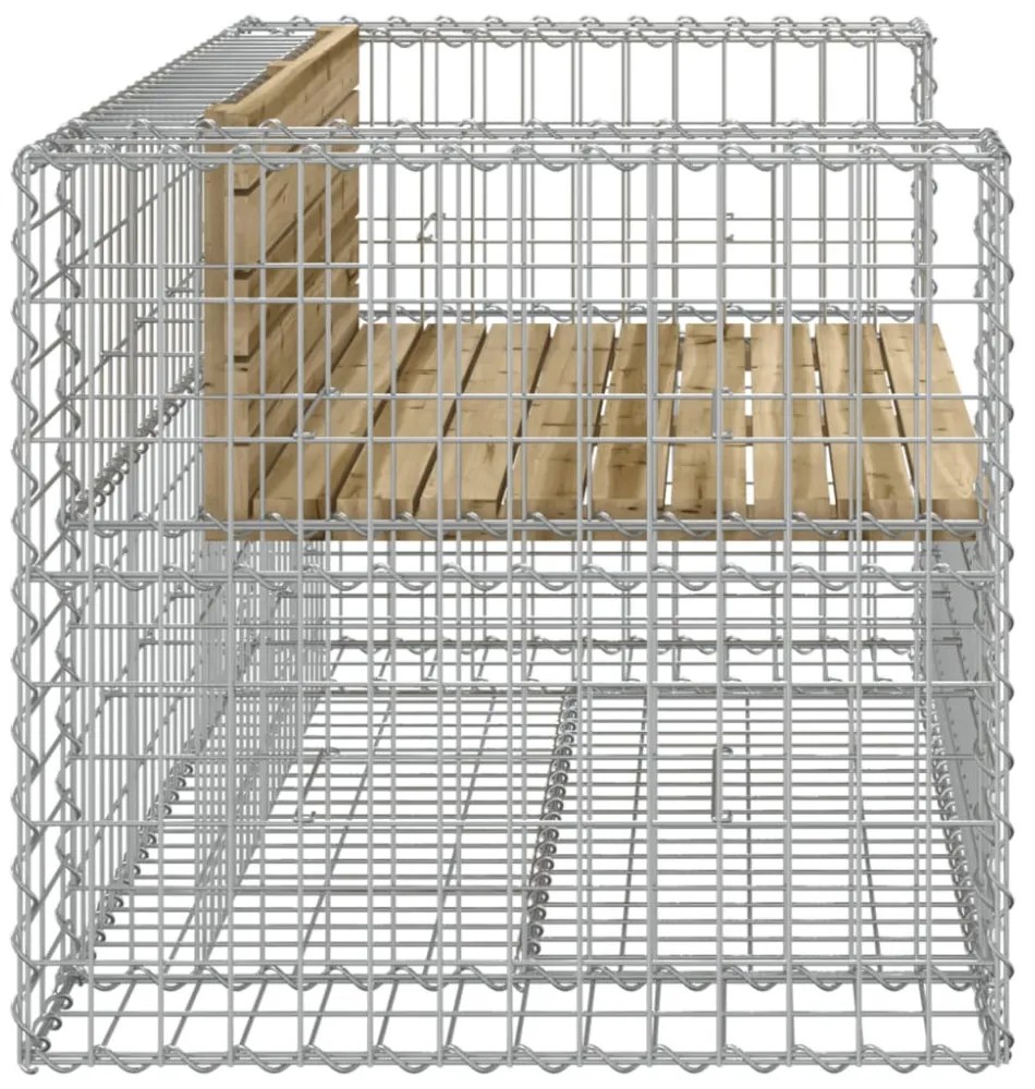 tömör impregnált fenyőfa gabion kerti pad 143x71x65,5 cm