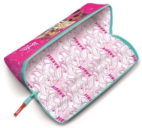 Tolltartó, háromszög alakú, kifordítható, cipzáras, MAPED Barbie Open XXL (IMAB931915)