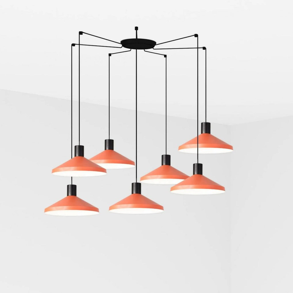 Faro Kombo 400 függeszték lámpa terrakotta 7xE27, változtatható magasságú, dizájn