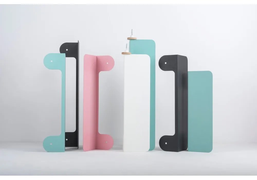 Hook fehér fali polc 2 akasztóval, hossza 60 cm - Gazzda