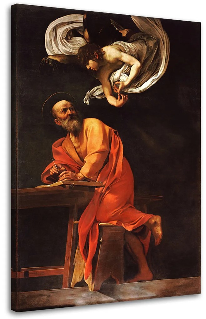 Gario Vászonkép Szent Máté és az angyal - Michelangelo Merisi da Caravaggio, reprodukció Méret: 40 x 60 cm