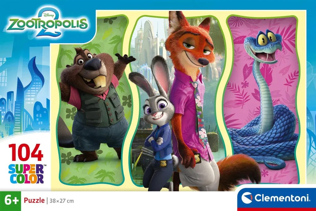 Zootropolis City Challenge 104 db-os puzzle Clementoni