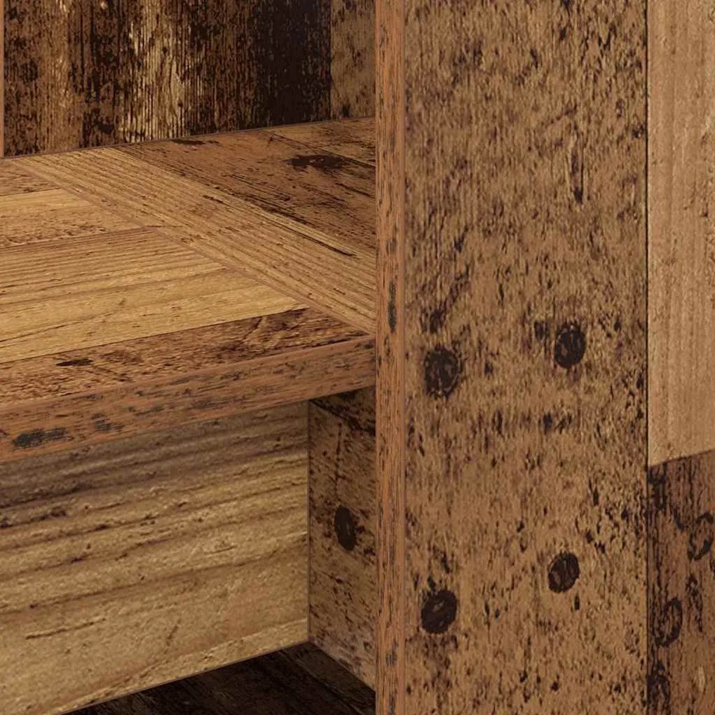 Asztal polcokkal tárolóval Öreg fa 122 x 67 x 145 cm Faanyag