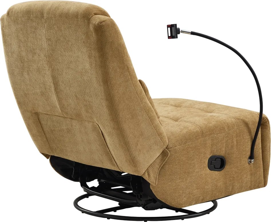 Luxus forgó fotel, hintafotel, mustársárga, UMRBO