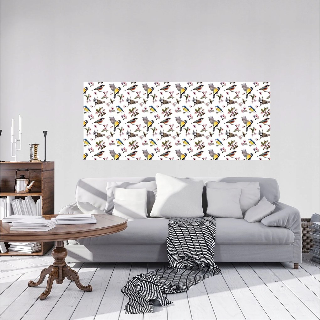 Flizelin fotótapéta Madarak és virágok Romantikus Tavasz 250x104 +ragasztó