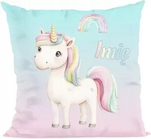 Unikornis párna pasztell – személyre szabható 40x40cm