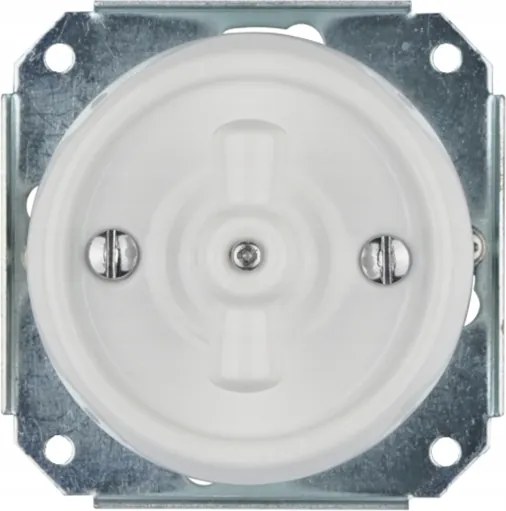 Retro forgókapcsoló kerámia fehér keret nélkül