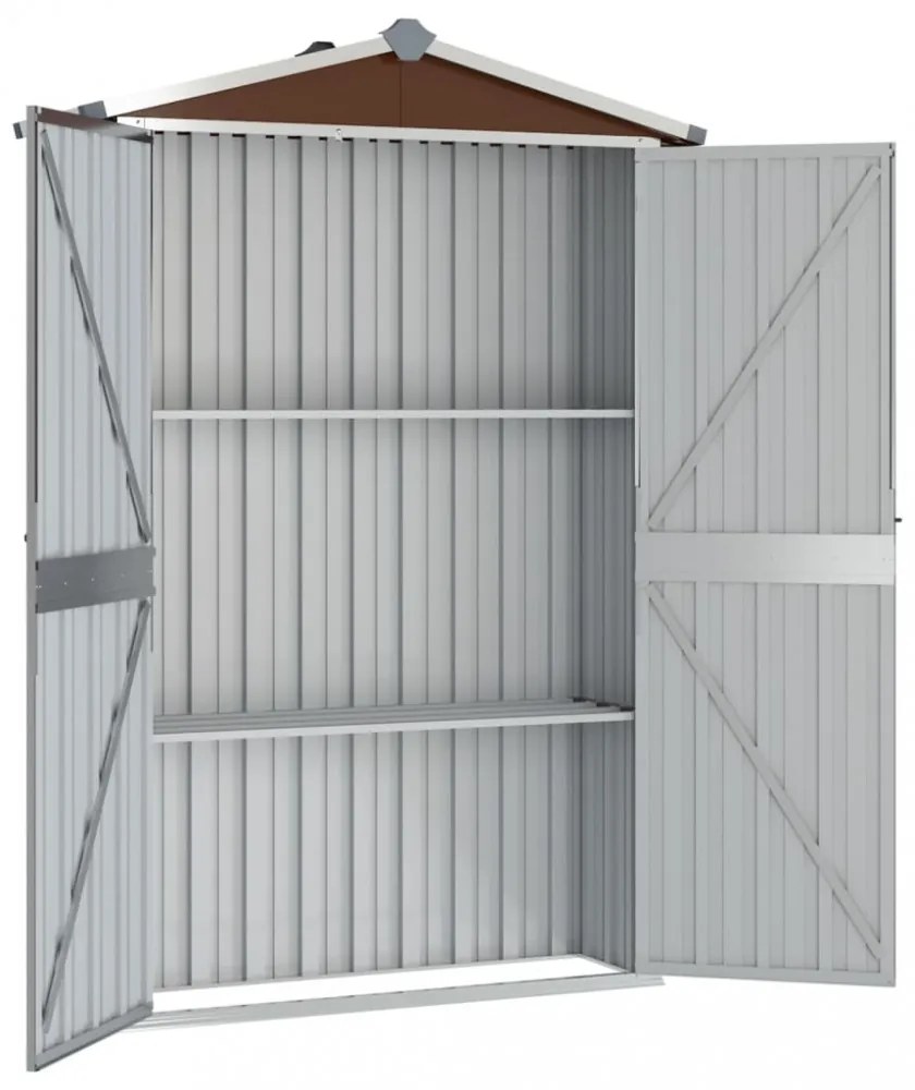 barna horganyzott acél kerti fészer 116x45x175 cm