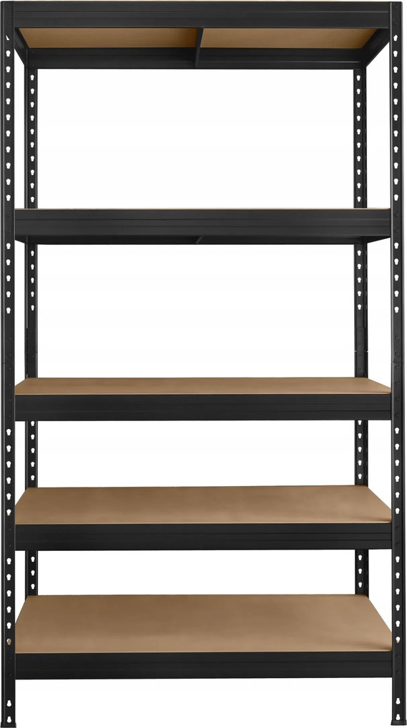 Tárolószekrény Praktik 180x90x60 Fekete Csavarmentes 5polcos Mdf 5mm- 1250kg