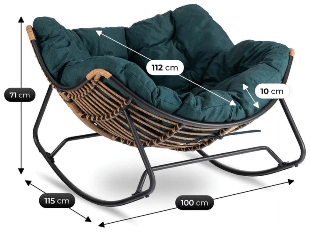 Hintafotel Zöld Párnával. ELTON