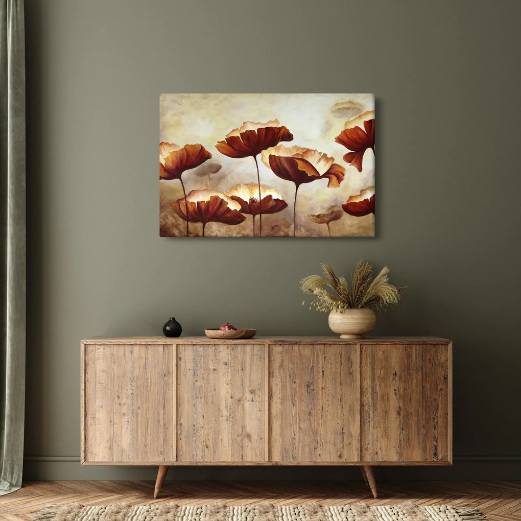 Piros virágok képe (90x60 cm)