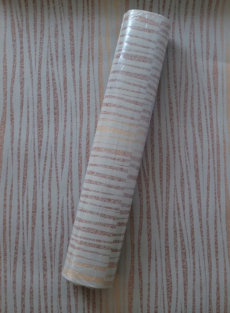 Szürke zebra tapéta barna-arany csíkokkal 784305