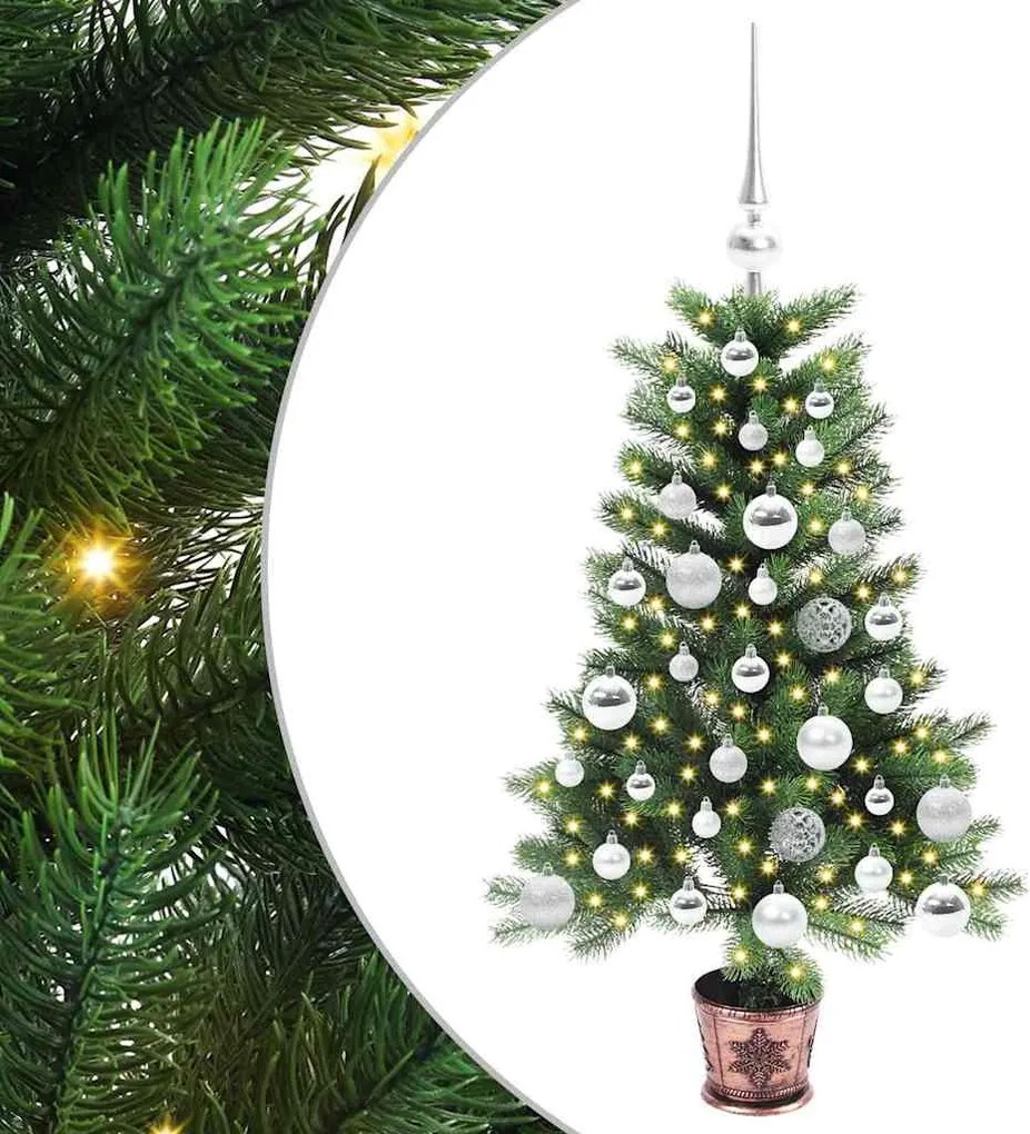 vidaXL Karácsonyfa 150 LED-del állvánnyal Zöld 90 cm PE