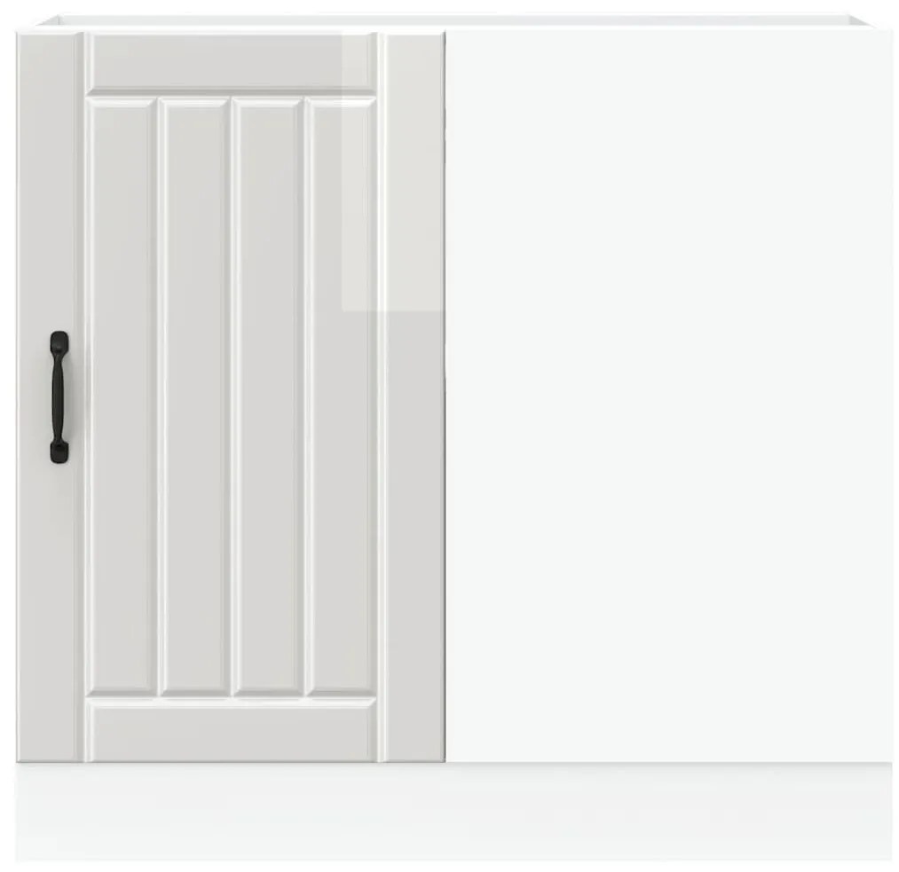 konyhai alsószekrény Lucca" magasfényű fehér, rétegelt fa"