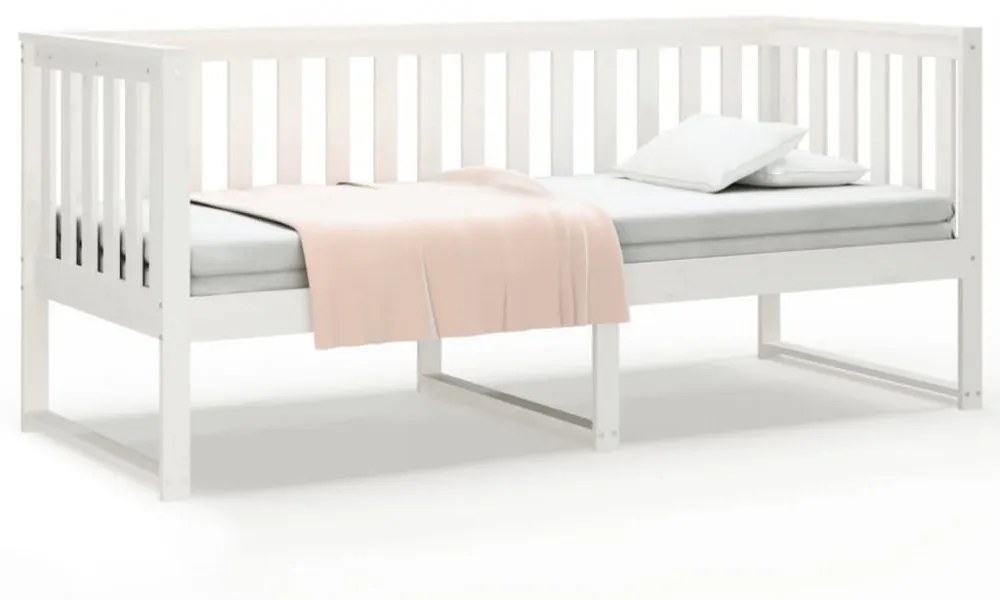 kanapéágy ágy matrac fehér 75x190 cm tömör fa fenyőfa