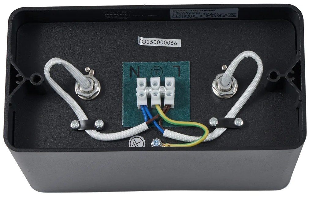 Design felületre szerelt spotlámpa fekete GU10 70mm 2-lámpás forgatható és dönthető - Vox