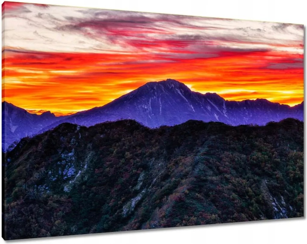 Vászonkép 100x70 Hegyi táj nyugattal