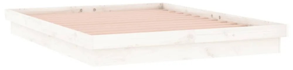 fehér tömör fa ágykeret LED-ekkel 180 x 200 cm (Super King)