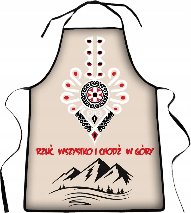 Konyhai kötény ajándék nyomtatott konyhai kötény Gyere a hegyekbe