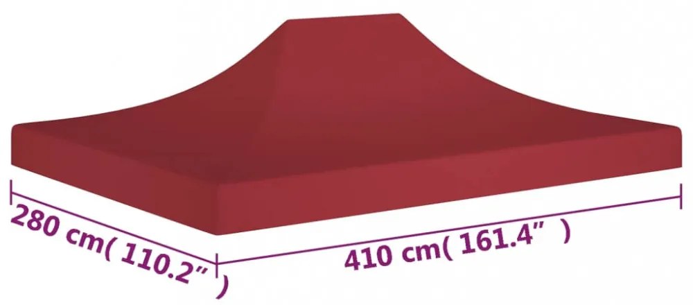 burgundi vörös tető partisátorhoz 4 x 3 m 270 g/m²