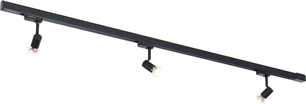 Modern fekete sínrendszer 3 lámpás 3 fázisú bal - Jeany
