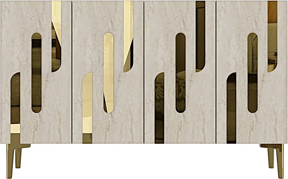 Ece 120 - White, Travertine, Gold