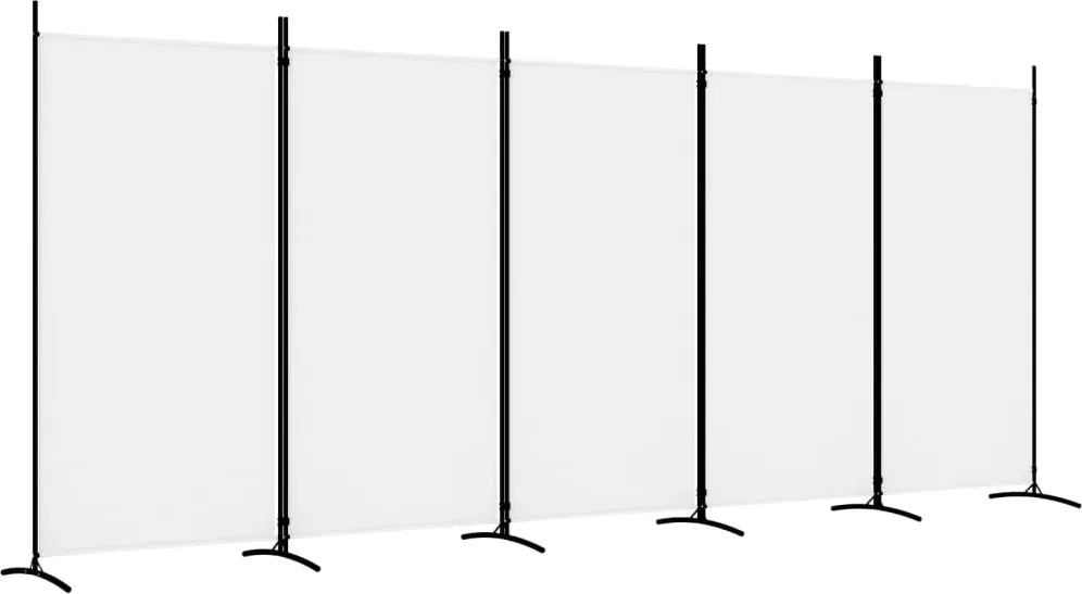 vidaXL fehér 5 paneles paraván 433x180 cm szövet
