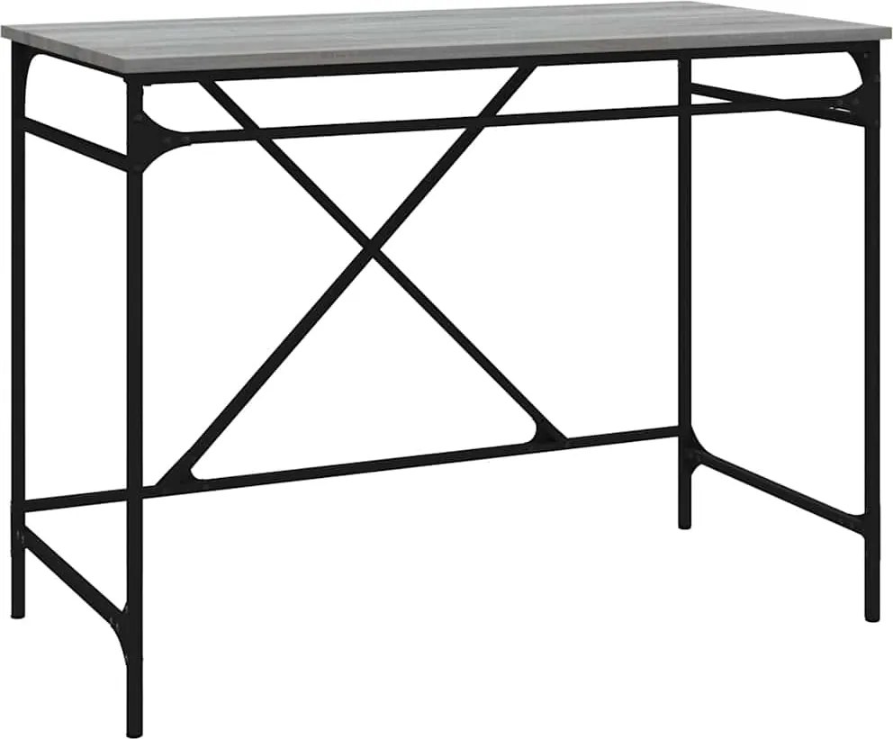 vidaXL szürke sonoma színű szerelt fa íróasztal 100x50x75 cm