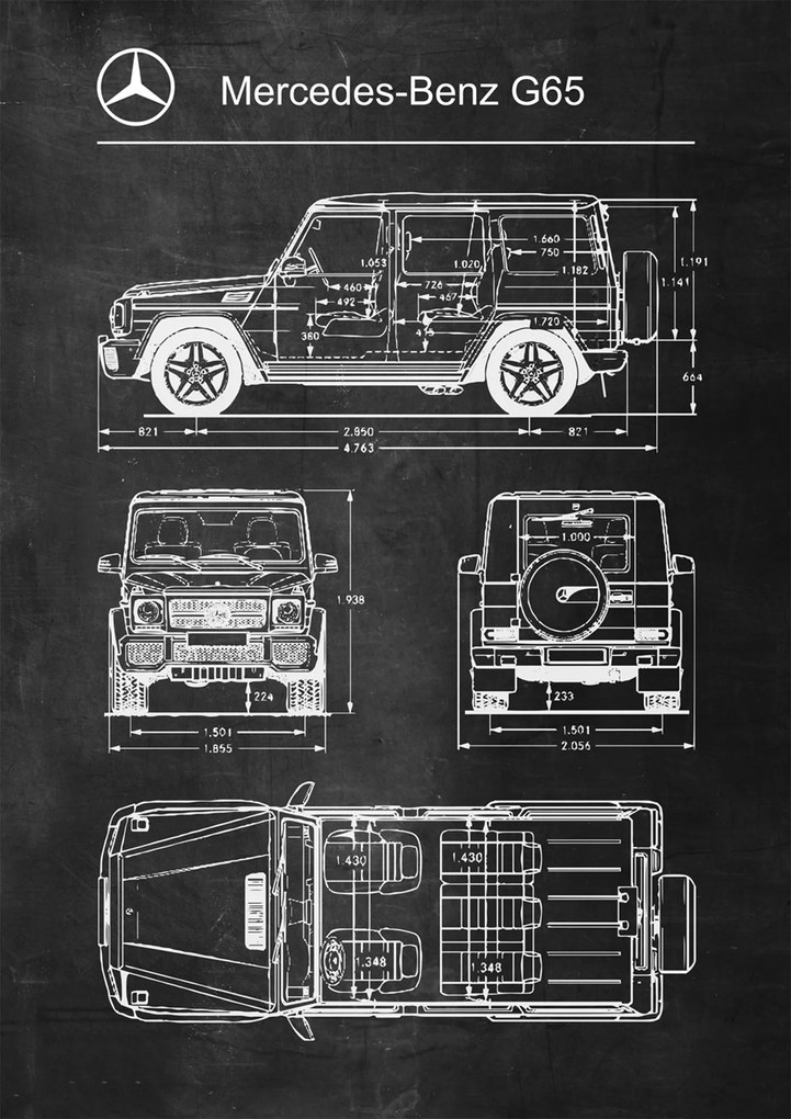 Poszter Mercedes G65 Patent Séma