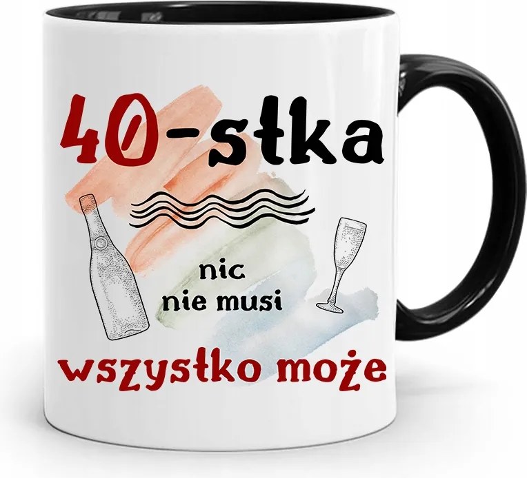 Születésnapra 40 40-es 40-es Bögre Fekete Ajándék fényképes nyomattal